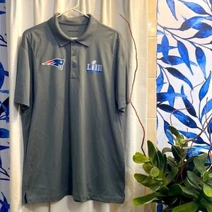 Sport-Tek Fanatics Gray Polyester New England Patriots Super Bowl Golf Polo XL